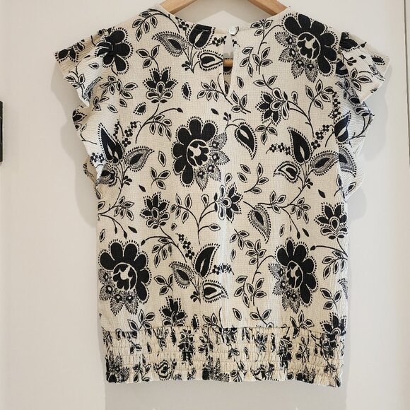 Ann Taylor Petite Floral Capped Blouse - Picture 4 of 5